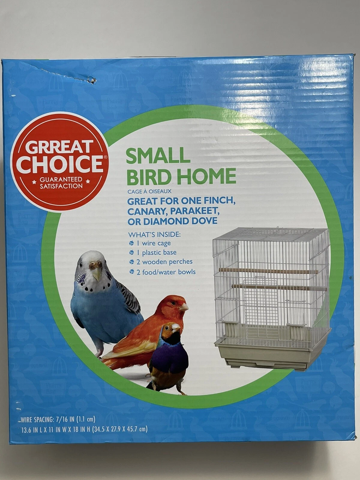 Small Bird Home Cage 13.6 IN L X 11 IN X 18 IN H (LR)