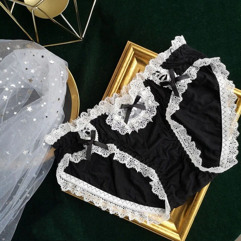 Lace Panties Underwear Knickers Briefs Lingerie Frill Maid Lolita Gothic  Cute