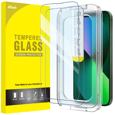 JETech One Touch Install Screen Protector for iPhone 17e/16e/13/13 Pro, 2-Pack