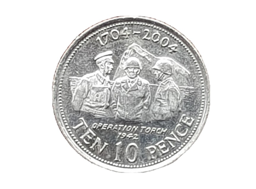 2004 Gibraltar Ten 10 Pence - Operation Torch 1704 - 2004 Coin