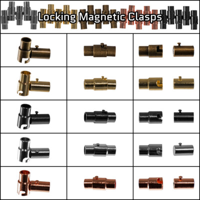 Craft County Locking Magnetic Clasps - 4mm Brass - Cord End Caps/Connectors