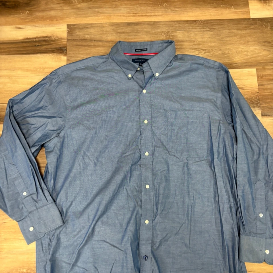 Tommy Hilfiger Shirt Mens 17.5 32/33 Non Iron Regular Fit Button Down - Image 3 of 4