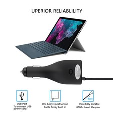 Surface Pro Car Charger 42W 12V 2.58A for Surface Laptop 5V 2.1A USB Charge Port