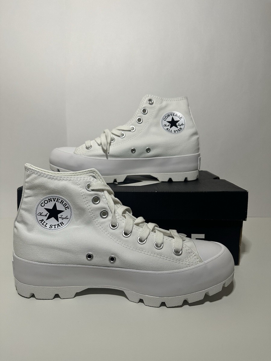 Star Lugged White Platform High Top Sneakers White Converse Lugged