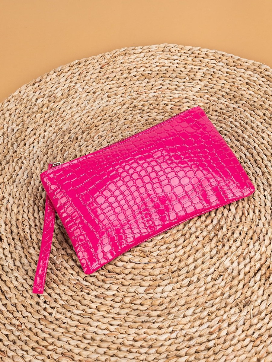 【新品未使用】ecrin coin bag pink Hot Pink Zipper Coin Purse Mini Bag Change Pouch Small Coin Case