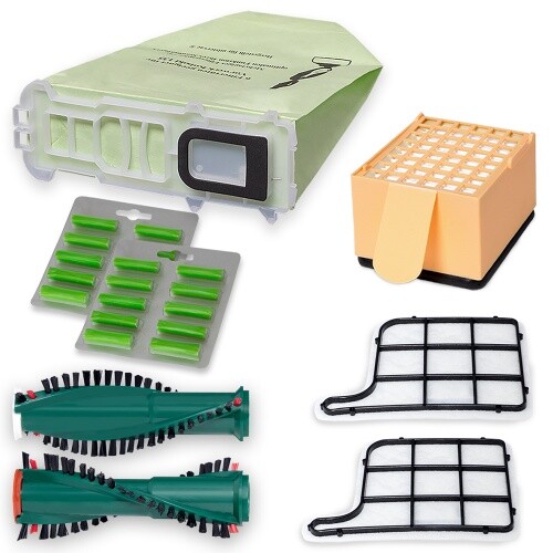 43-Tlg Set Passt FüR Vorwerk Kobold 135 Eb 351 Staubsaugerbeutel BüRsten Duft-image