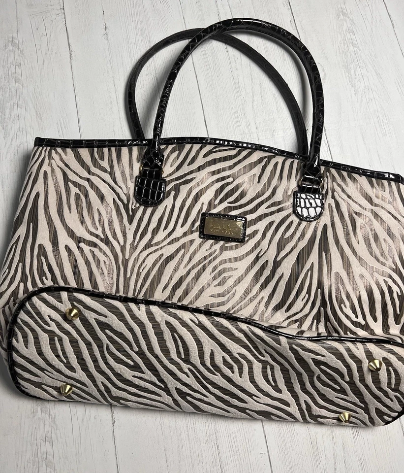 Nicole Miller Нью-Йорк сумка с короткими ручками зебра узор большой наплечная сумка с короткими ручками шикарный!