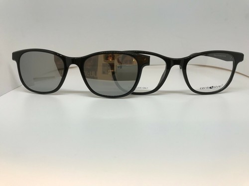 Montatura da vista CentroStyle con aggiuntivo sole!!! F0140 001 - 52 NERO  LUCIDO | eBay