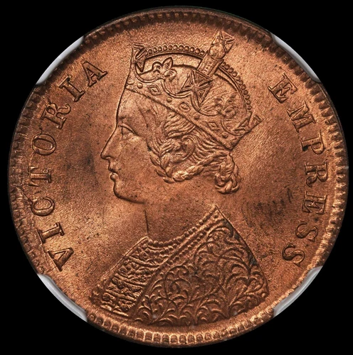 1889C India British  1/4 Anna NGC MS64RD