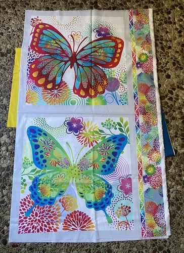 Fabric Lot Garden II Butterfly Brights PANEL Jason Yenter / #11216 Ombre Daiwabo - product listing photo