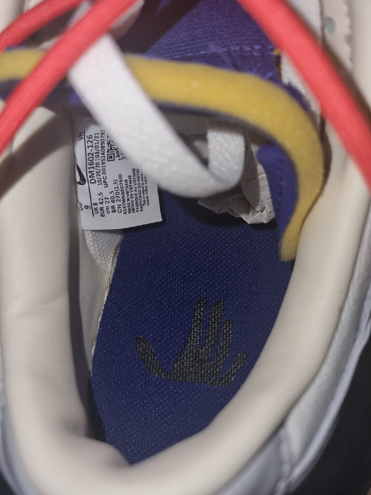 OFF WHITE X NIKE Taglia UK 8 Nike Dunk Low x bianco sporco lotto 23 grigio chiaro bianco DM1602126