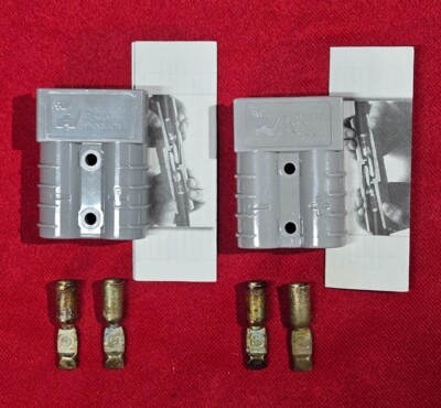 2X ANDERSON 3BY20 SB Connector Two Pole, 6 ga 50A 600V, 6319G - Lot of 2, NEW
