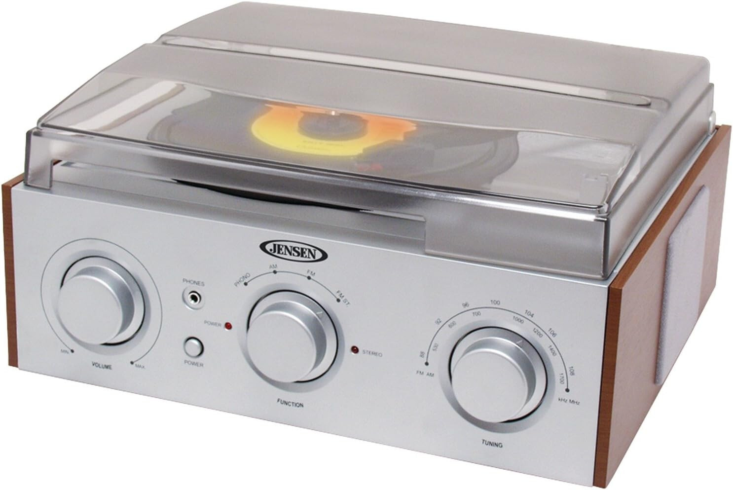 Jensen 3-Speed Stereo Turntable w/ Built-In Speakers & AM/FM