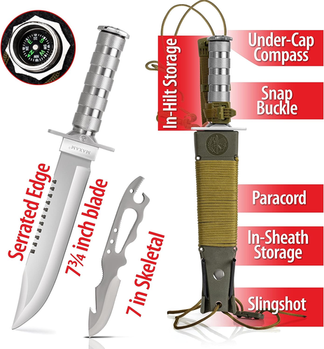 12-Piece Survival Knife Set with Zinc Alloy Handles, Ideal for Survivalists, Hun - Picture 2 of 6