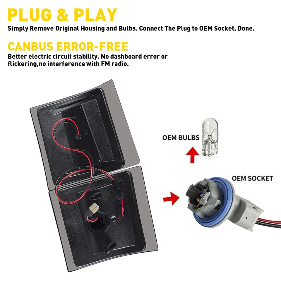 Luces marcadoras laterales de esquina ahumadas LED completas de 4 piezas para 94-98 Chevy C/K 1500 2500 3500 Foto 3 de 4