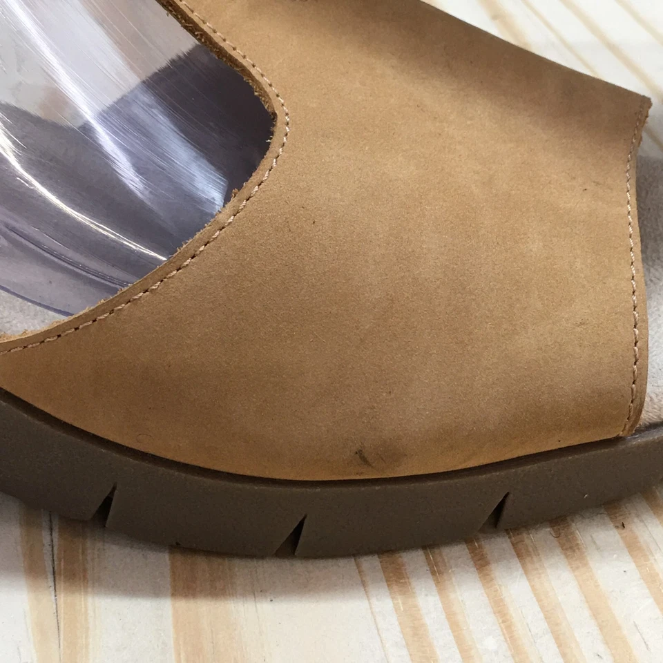 Cliffs by White Mountain Sandals Womens 11 M Parisia Wedge Brown Leather T-Strap - Image 2 of 4