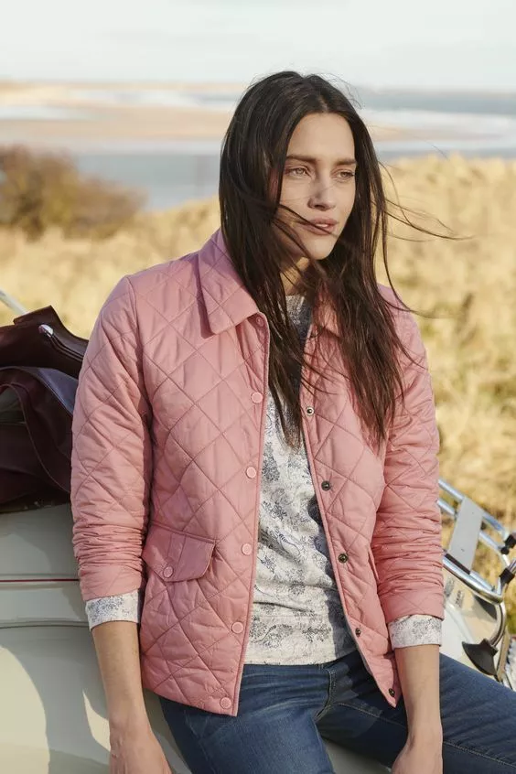 Barbour pink cheap quilted jacket