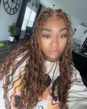 LUXLUXE Grace 25-inches Full Hand-tied Boho Box Braids Wig with Baby Hair