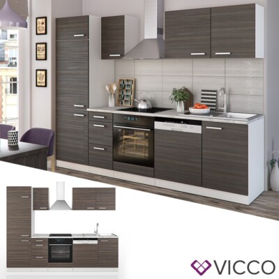 Küche Küchenzeile Küchenblock Einbauküche Komplettküche Optima Edelgrau