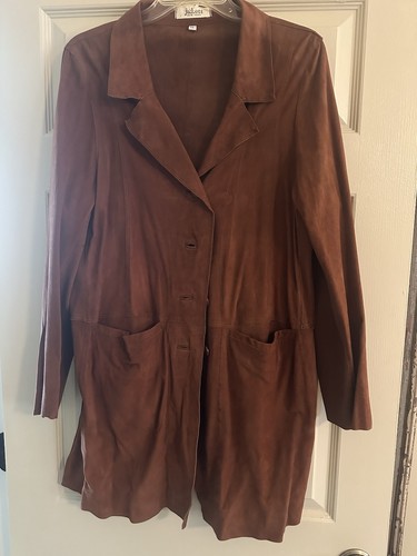 Jakett lange Wildlederjacke Neu ohne Etikett Größe L braun