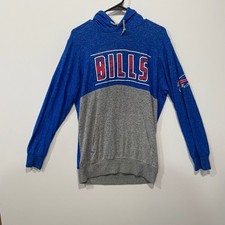 Buffalo Bills NFL Team Apparel Blue Gray Color Block Hoodie Sweatshirt Size L