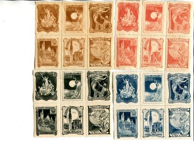 Frankreich Vignetten Weltausstellung Paris (exposition universelle) 1900, 24 Stk
