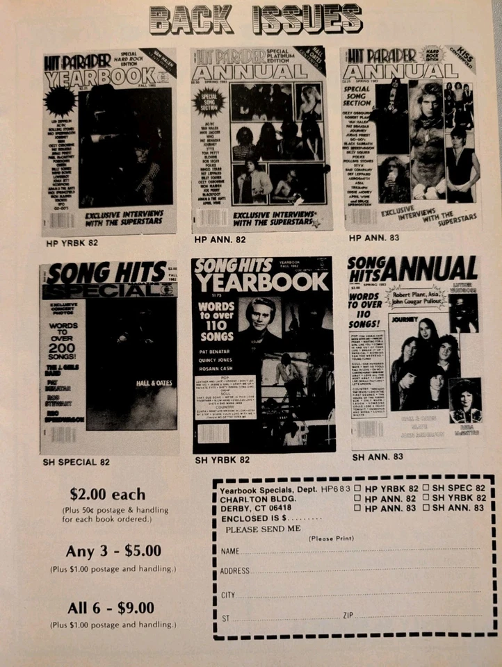 HIT PARADER Magazine May 1983 Van Halen, KISS, Pat Benatar, Foreigner, Aerosmith - Image 4 of 4