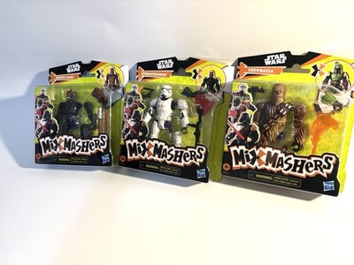 Hasbro Star Wars Mix Mashers Action Figures Darth Maul ,Stormtrooper ,Chewbacca
