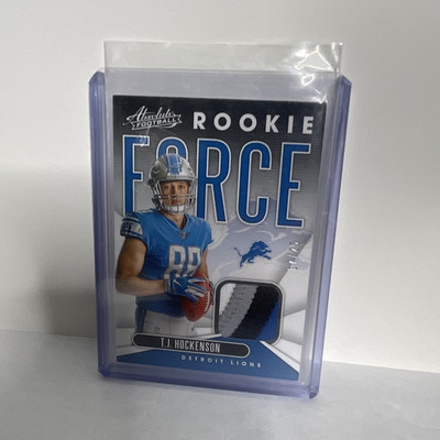 Panini 2019 Absolute Rookie Force T.J. Hockenson Lions RF-28 Prime RC MEM /25