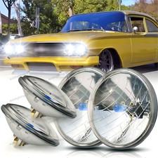 4pc Fits Chevy Bel Air 1960-1973 5.75inch 5-34 Headlights Halogen Hilo Beam