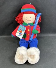 Vintage 1997 Eden Alpine Madeline Doll 21" Snow boots Ski Plush Red Jacket