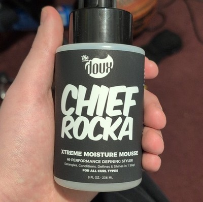 The Doux Chief Rocka Hair Mousse 8 fl oz Shine Curl Enhancing Detangles Defines