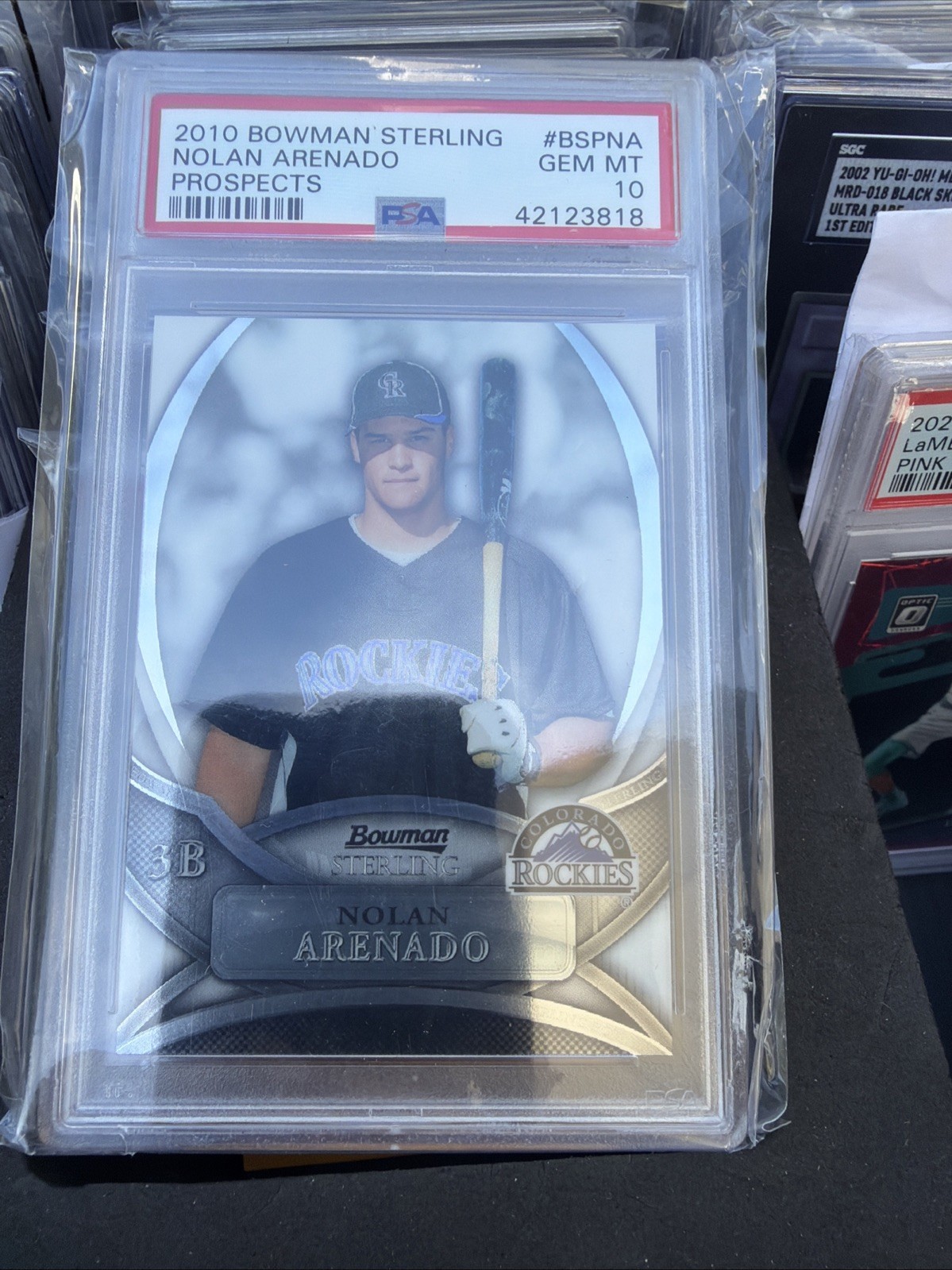 Topps 2010 Bowman Sterling Nolan Arenado #BSP-NA Rookie PSA GEM MINT 10 Rockies view 3