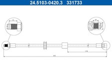 2x Bremsschlauch ATE 24.5103-0420.3/2x für BMW 5er E28 6er E24 518 520 524 525