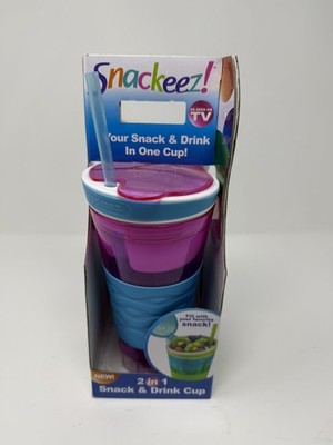 Snackeez 2 in 1 Pink Snack & Drink Cup New