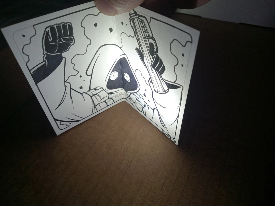 Jawa 2013 Topps Star Wars Illustrated A New Hope Panorama Sketch 1/1 Vader - Image 3 of 3