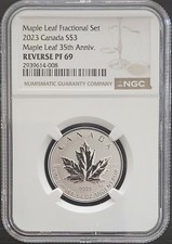 2023 Canada Silver $3 Maple Leaf Fractional 35th Anniversary NGC PF69