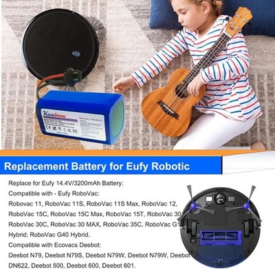 ZEYXINH 14,4 V 3000 mAh reserveaccu voor RoboVac G10 G20 G30 G35 G40 Hybrid, Eufy