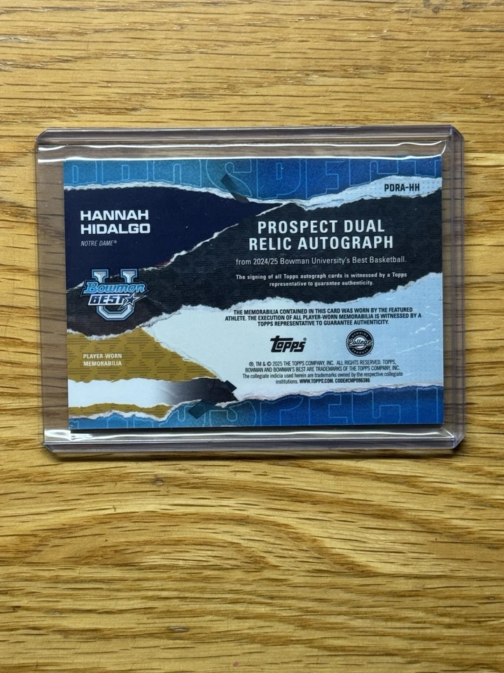 Hannah Hidalgo 2024-25 Bowman Best Yellow Prospect Dual Relic Patch Auto #34/75 - image 2 of 2