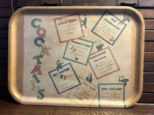 VTG PLATEX REUGE STE-CROIX Swiss Made Serving Tray Platter Plastic MCM Cocktails