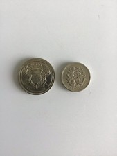 1986  Commonwealth Games Thistle Two Pound Coin £2 and 2002 1£ coin