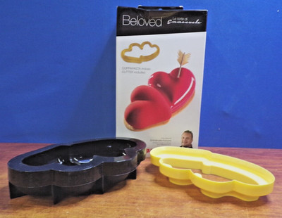 (2) Pavoni KE049S Le Torte Di Silicone Baking Mold - Double Hearts