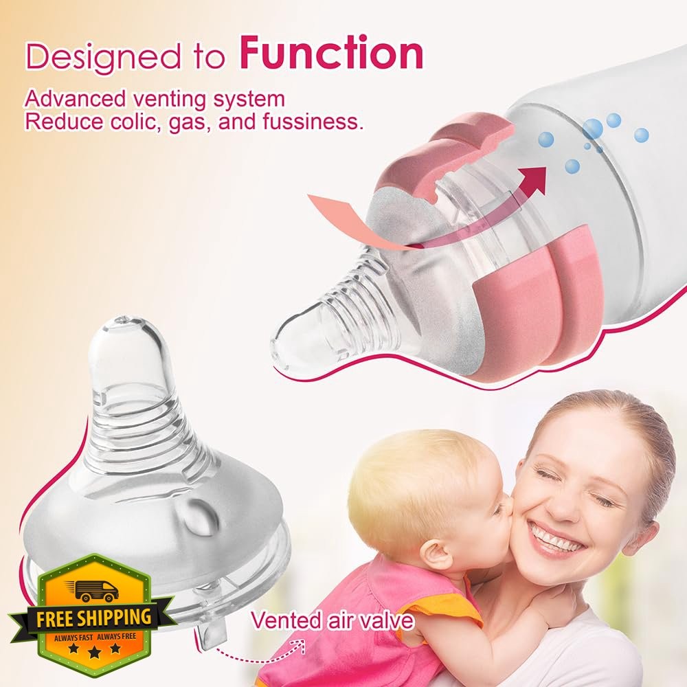 Nenesupply Baby Bottle Nipples 4pc Level 3 Medium Flow Wide 