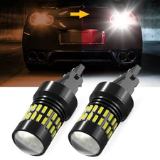 2pcs 3157 3156 48SMD LED Reverse Back up Turn Signal Light Bulbs 6000K White