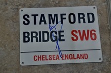 Ruud Gullit Signed Stamford Bridge Chelsea Football Metal Street Sign With COA