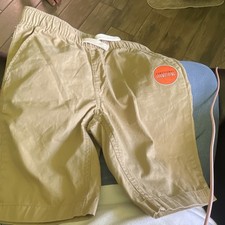 The Children's Place Boys Beige Cotton Khaki shorts . Drawstring Elastic