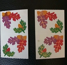 Mrs. Grossman Sticker Mods Metallic Autumn Fall Leaves Acorns Vintage New 
