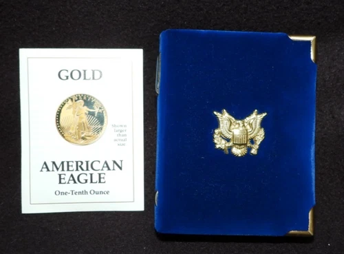 1991 Proof 1/10 oz Gold American Eagle Presentation Box and COA - No Coin