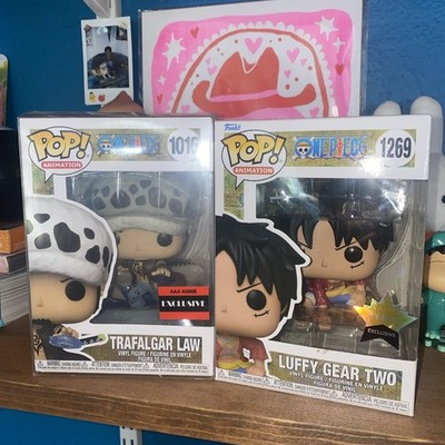 Funko Pop! 1269 One Piece; Luffy Gear Two Fundom Excl Trafagaw Law AAA lot (2)