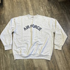 Vintage US Air Force Gray Crewneck Sweatshirt Meke Cotton Blend Made in USA M